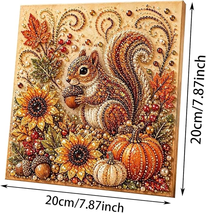 Autumn Pearl Painting Kit Cute 5D Pearl Painting Crafts for Adults，C | Pumpkin Diamond Art Kit for Beginner, Diamond DIY Kit for Thanksgiving Birthday Holiday Gift