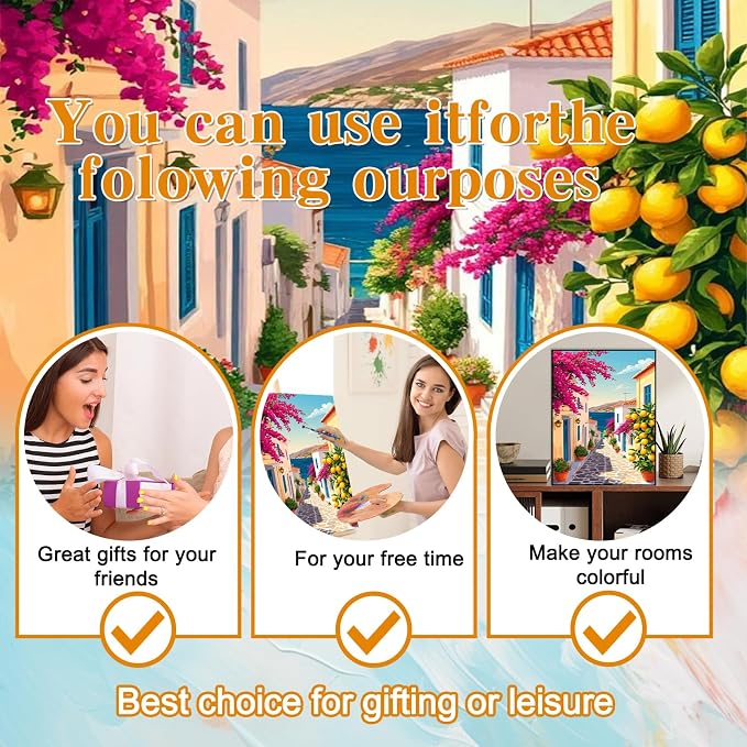 Ycydilirab Landscape Paint by Numbers Kits for Adults - Paint by Numbers Adults,DIY Acrylic Paint by Number Adult Drawing Colorful Paintworks Artwork for Gifts and Wall Decor 16x20inch
