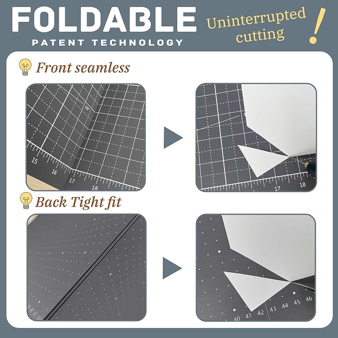 iMAT Flip Cutting Mat Note A1 Foldable Double-Sided Navy Blue
