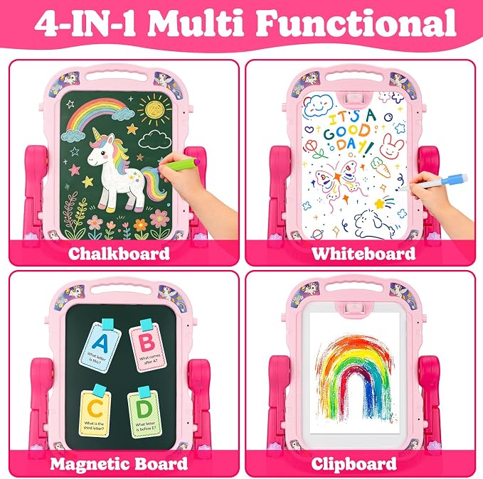 Kids Art Easel for Toddlers Age 3-4 Magnetic Double-Sided Drawing Board