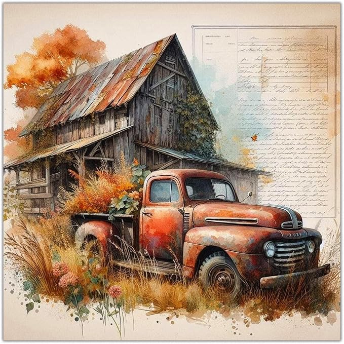 Lophomie Fall Diamond Art Kits for Adults, 5D Diamond Painting Kit 14x14 in