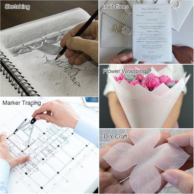 110 Sheets Tracing Paper for Drawing, 9”x12” Trace Paper, Translucent Vellum Paper Tracing Paper Pad, Tracing Pad for Sketching, Preliminary Drawing, Overlaying Images Tracing (Pack of 2)