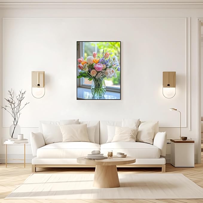 Ausanrl Flowers Diamond Art Kits for Adults Beginner - Diamond Painting Kits for Adults,5D Diamond Painting Flowers,Gem Art Kits for Gifts Home Decor 12x16inch