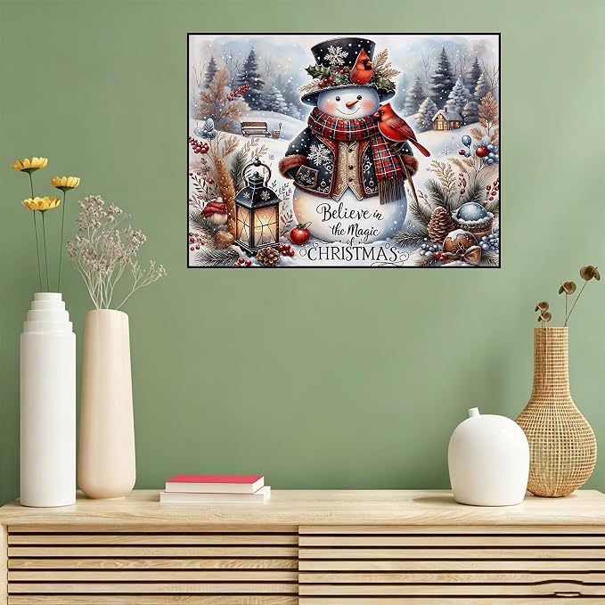 Benjenes Christmas Sonwman Diamond Art Kits for Adults