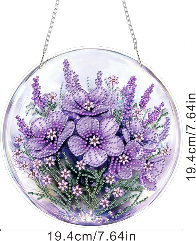 RYMILIE Hanging Diamond Art Kits for Adults Flowers 8x8inch
