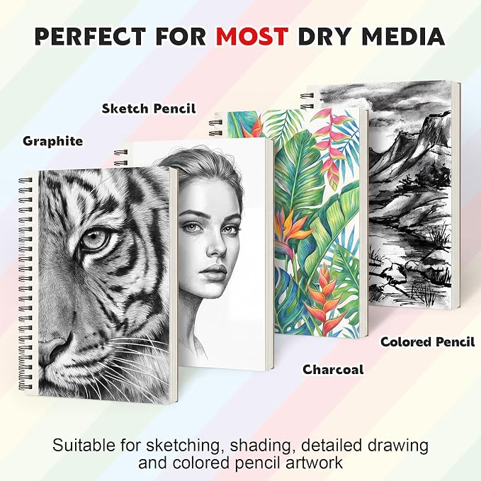 9 x 12 Sketch Book, 2-Pack, 50 Sheets Each, Top Spiral Bound