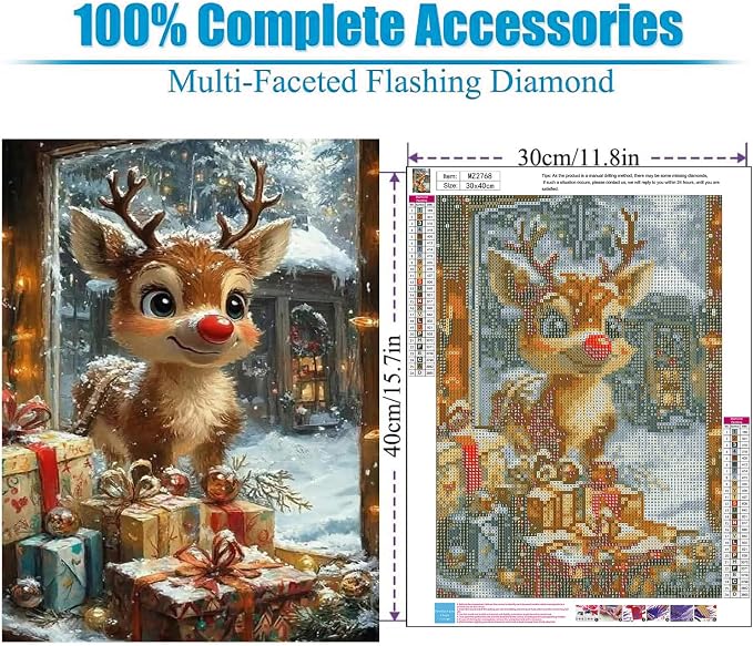 Lophomie Christmas Diamond Art Kits for Adults, 5D Diamond Painting Kits