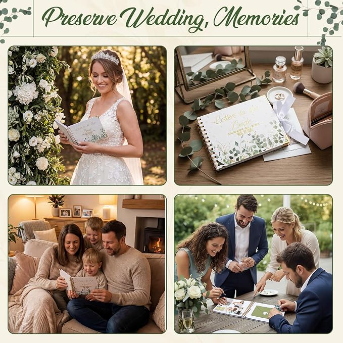 Humyoun Letters to Bride Scrapbook,8.5 X 7 Inch,Eucalyptus,Green