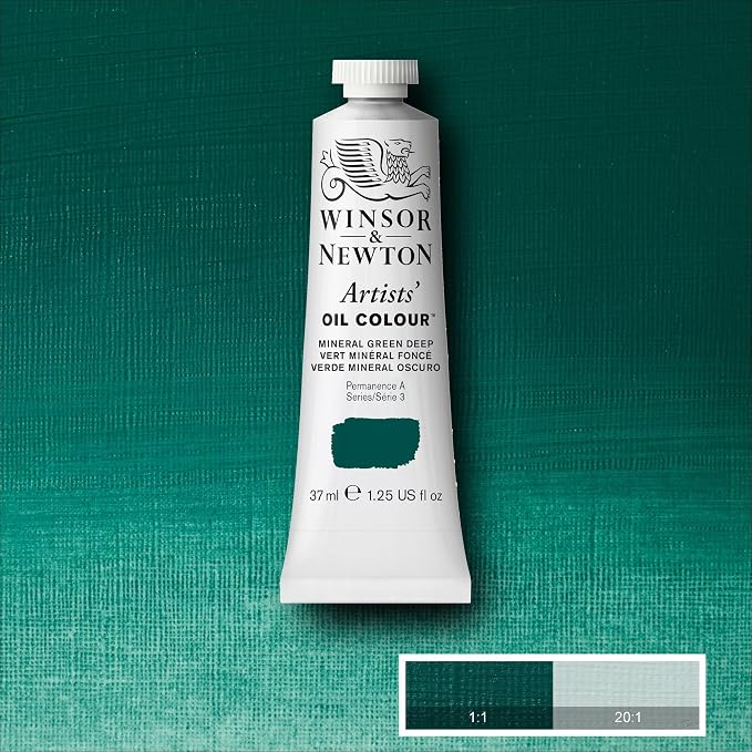 Winsor & Newton Artists' Oil Paint, 37ml Tube, Mineral Green Deep