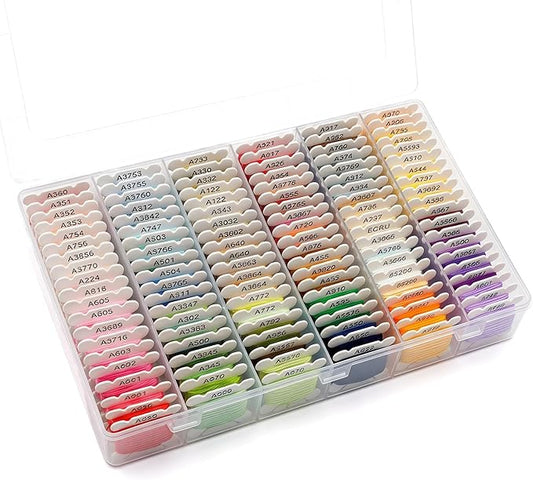 Huacan Embroidery Floss with Storage Box - 120 Colors Stitching Threads Sewing Kits DIY Cross Stitch Threads Set for Adults Beginner (120 Color)