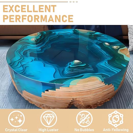 Puduo Epoxy Resin Kit 72OZ, Newly Formulated Crystal Clear Epoxy Resin | Strong, Bubble-Free, Anti-Yellowing Art Resin that，Suitable for Casting, DIY, Molds, Jewelry, Easy to Mix 1:1 Ratio