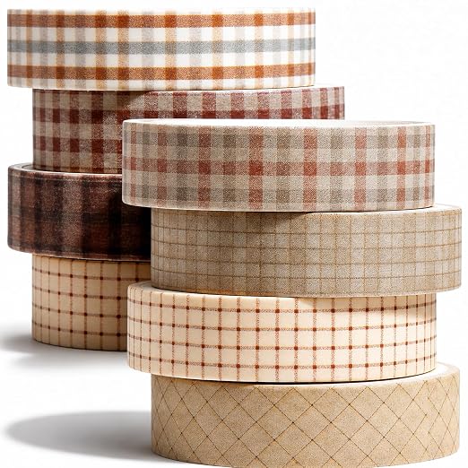 cobee 8 Rolls Vintage Washi Tape Set, Retro Decorative Masking Tape