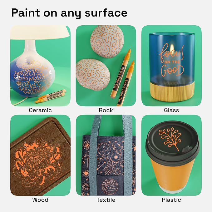 ARTISTRO Orange Acrylic Paint Markers - 0.7mm Extra Fine-Tip - Set of 2