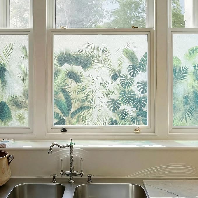ADD.HERES Stained Glass Window Film, Window Film Decorative, 17.5 x 78.7 in