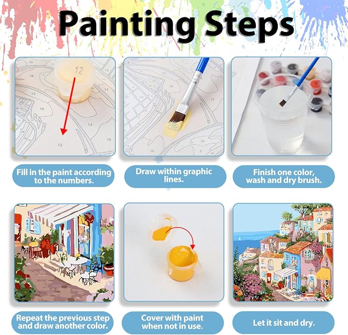 Paint by Numbers Kit for Adults, Adult Paint by Number Kits 16x20 Inch | Landscape Paint by Numbers Kit for Adults, Acrylic Painting by Numbers, DIY Arts and Crafts for Gifts or Home Decor