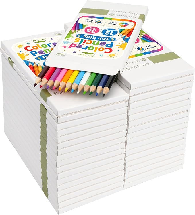 Mr. Pen- Bulk Colored Pencils for Kids, 12 Colors/Set, 36 Sets, Soft Core | Pre-Sharpened Color Pencils Bulk for Adult Coloring Book, Drawing, Sketching, Classroom Prizes, Kids Party Favors