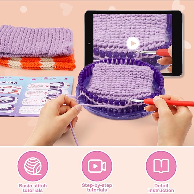 QXHOL Knit Hat Scarf Knitting Loom Kit - DIY Craft Kit for Beginners