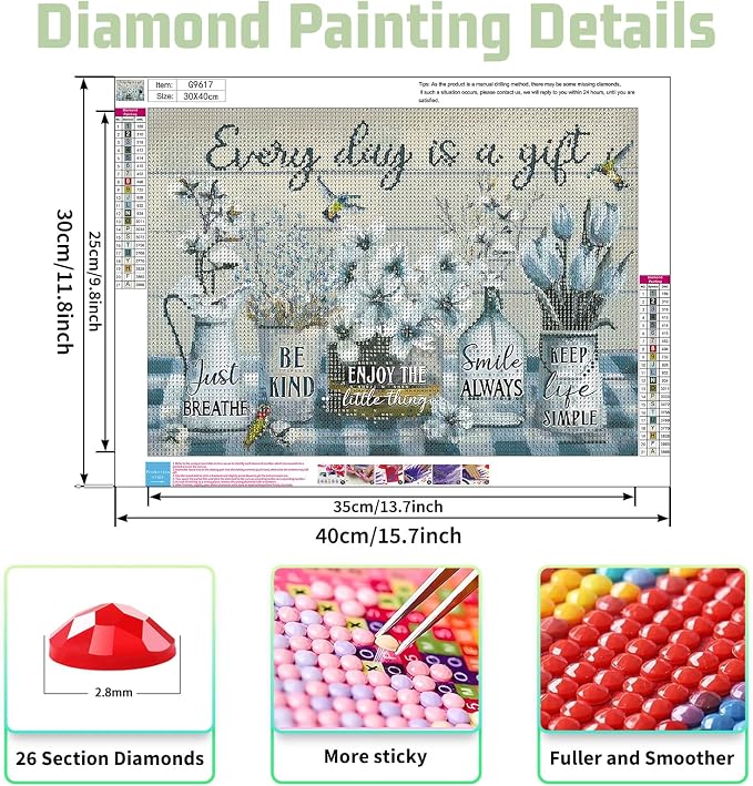 Inspirational Diamond Painting Kits for Adults, Diamond Art Kits, 12x16 in