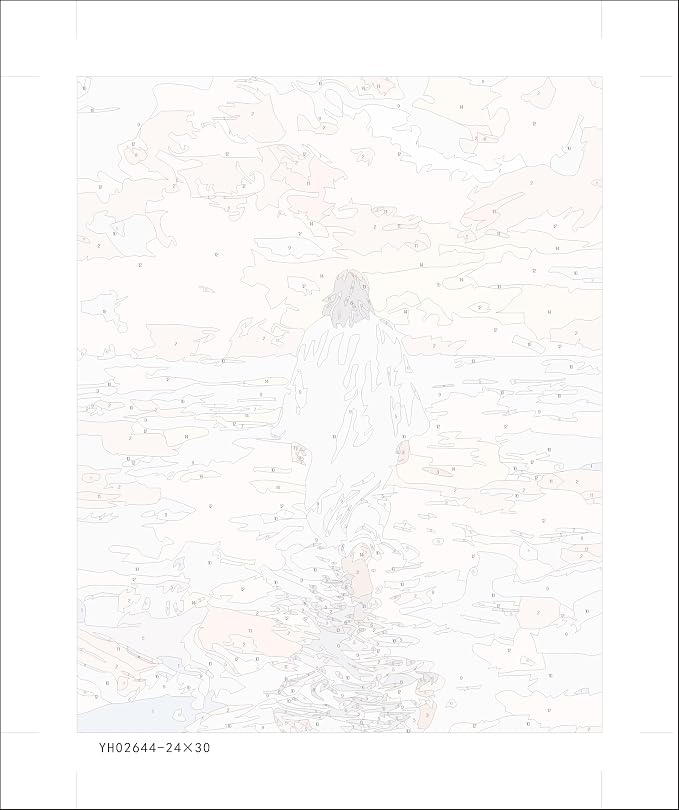 Jesus Paint by Numbers Kit for Adults Framed Canvas, with Wooden Easel
