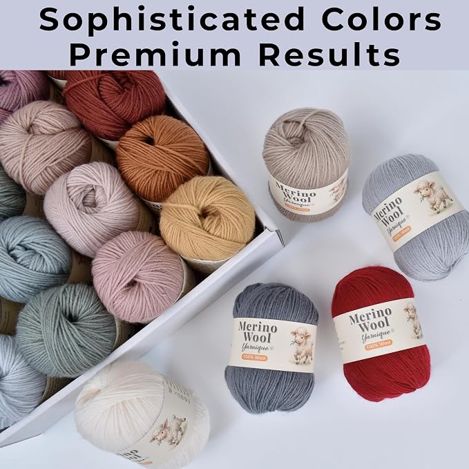 1oo% Australian Merino Wool Yarn, Sport Weight, 4 Balls – 656 Yds
