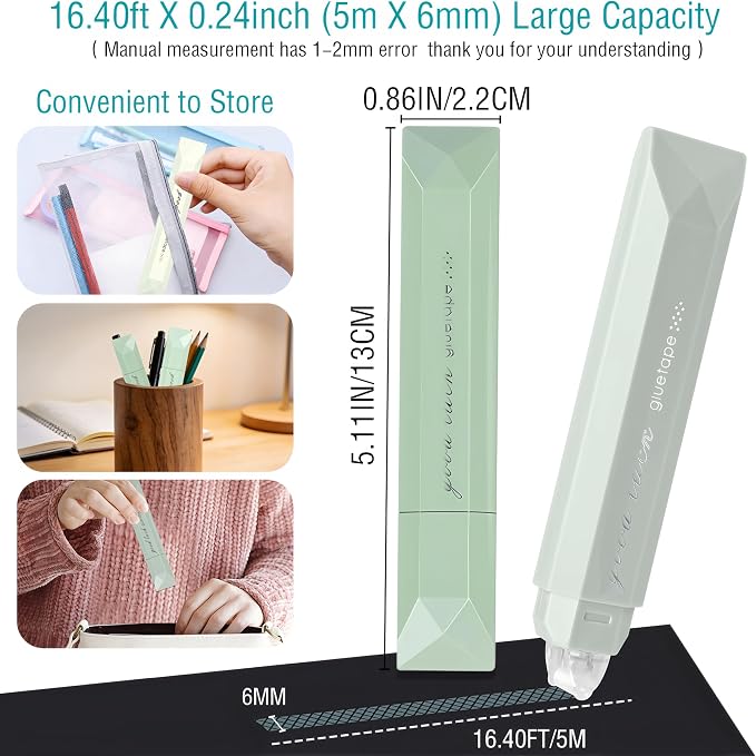 4Pack Double Sided Tape Pen,Scrapbook Supplies,Scrapbooking Double Sided Tape Roller,Craft Adhesive Glue Runner,Multipurpose Journaling Supplies for Gift Wrapping,Photo Mounting,School Office & Crafts