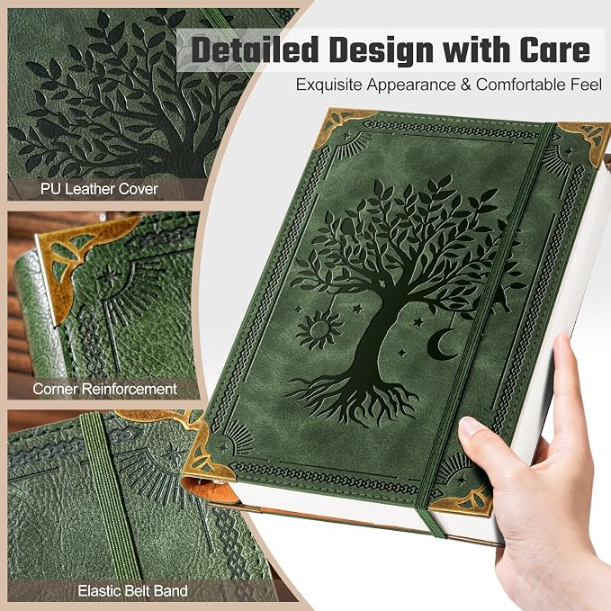 Ovesmusl 2 Pack PU Leather A5 Binder 6 Ring Refillable Journal Cover