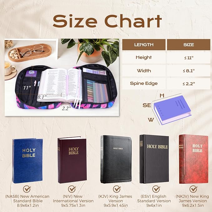 XKDOUS Bible Cover Case for Women Bible Bag Journaling Kit w/Study Supplies