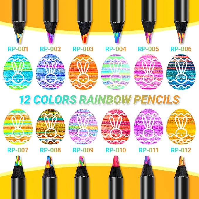 Yangmei Art Supplies, 12 Rainbow Pencils, Teen Girl Gifts Trendy Stuff