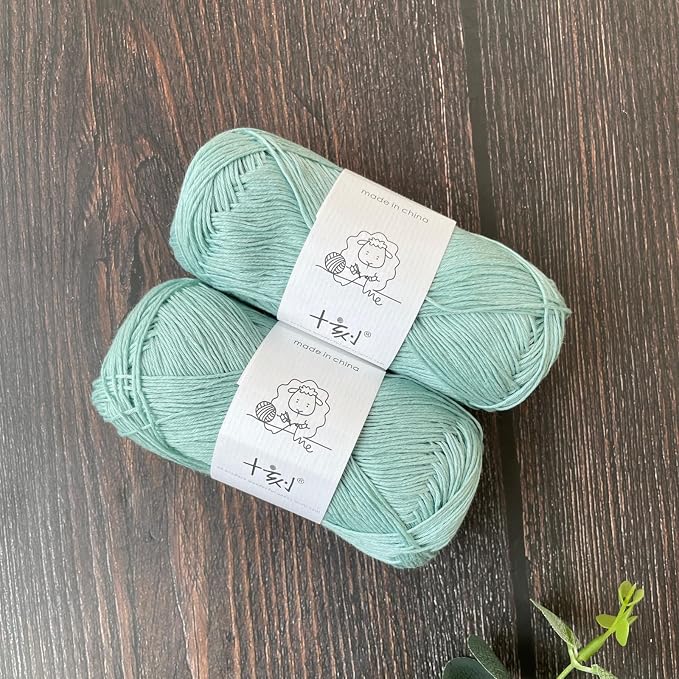 Linen Rayon Lyocell Blend Yarn, Superfine Fingering Weight (1), 150g/5.29oz (3 Strands, 50g/230yds per Strand)- 05 Aqua Green