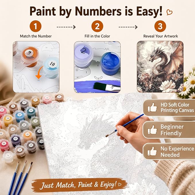 AUKELHJ Paint by Numbers Kit for Adults Beginner, 16X20 inch | Paint by Number for Adults, Beginner Friendly, High-Definition Color Canvas, Stress Relief, Home Decor, Gifts, Unframed