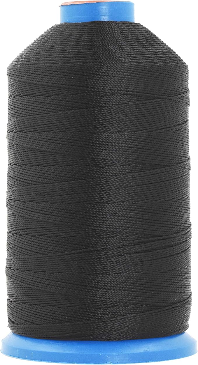 Mandala Crafts Size 277 840D T270 Black Bonded Nylon Thread, 800 YDs