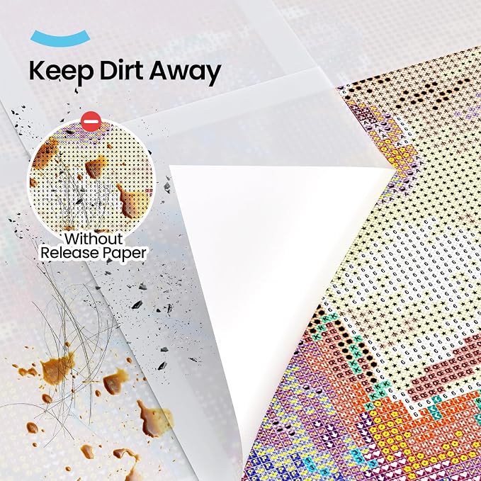 ARTDOT 200-Piece Double-Sided Non-Stick Release Paper for Diamond Art Kits for Adults, 15x10 cm Thickened Cover Replacement Sheets as Diamond Painting Accessories and Tools