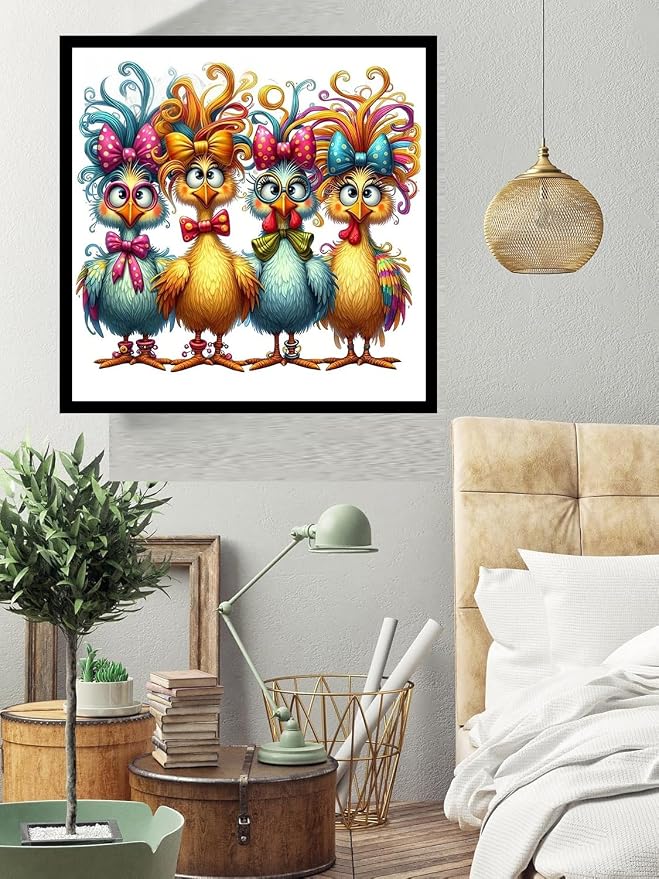 Benjenes Chicken Diamond Art Kits for Adults, Hen Diamond Painting Kits