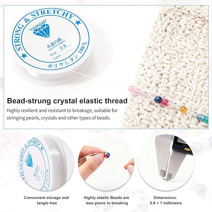 Sthmeyue Bead Baking Rack, Polymer Clay Tools, Clay Bead Drying Rack Jewelry Making Supplies（with 20 Pins & 2 Roll of Elastic Strings）