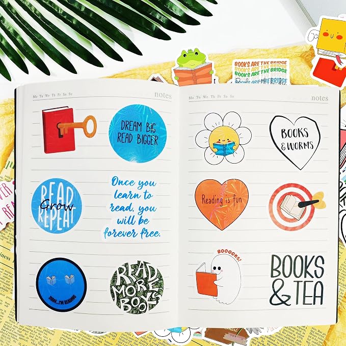 300PCS Holographic Book Stickers for Kindle Kids Teens Adults, Glitter Waterproof Bookish Sticker Pack Reading Vinyl Decals for Booktok Laptop Ebook Readers Water Bottles Journal Scrapbook