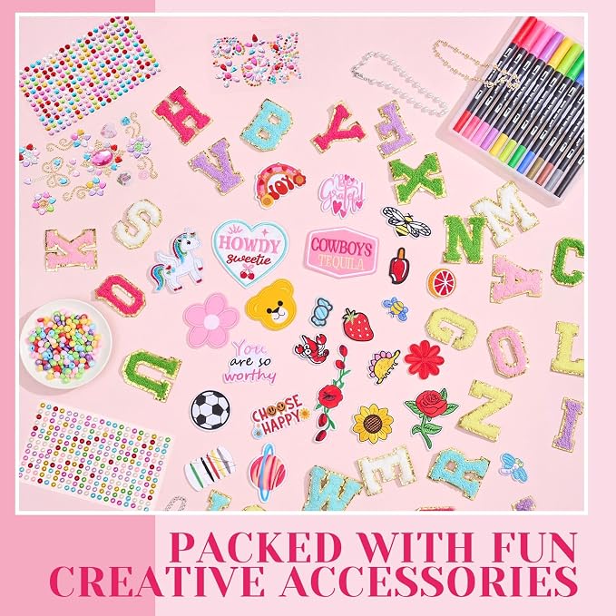 Skicuff 16 Pcs DIY Trucker Hat Decorating Kit,Vintage Style