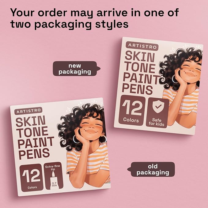 ARTISTRO 12 Skin Tones Paint Pens for Glass Marking - Extra-Fine Tip