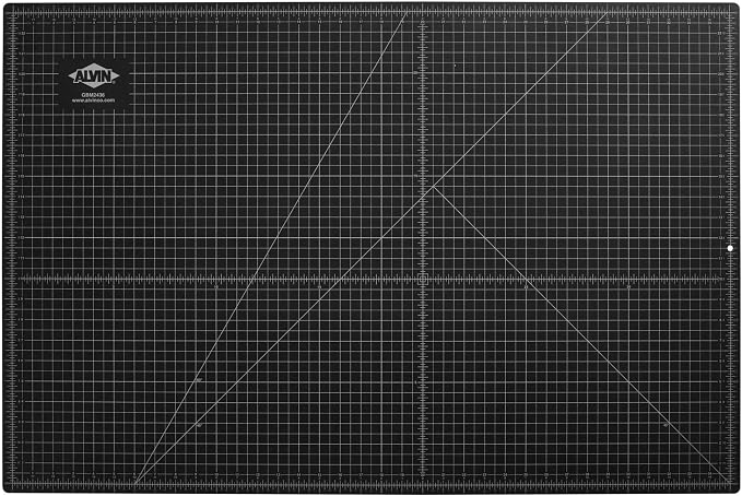 ALVIN GBM Self-Healing Cutting Mat 24 x 36 inch | Double-Sided Green/Black | 5-Layer Gridded Surface for Arts, Crafts and Sewing - Model GBM2436