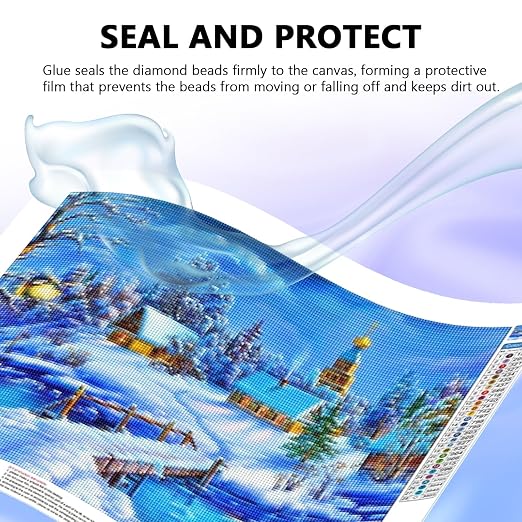 KISREL 946ML Diamond Painting Sealer, 32OZ Diamond Painting Adhesive with Applicator, 5D Diamond Painting Glue Sealer Permanent Hold, Shine Effect Conserver for Jigsaw Puzzles