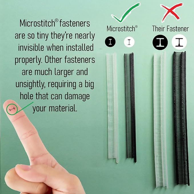 MicroStitch® All‑in‑One Tagging Gun Kit – Ultra‑Fine Needle Tagger with Black/White & Color Fasteners – Fabric‑Safe for Clothing Repairs, Quilting, Crafts, and DIY Projects (Black & White)