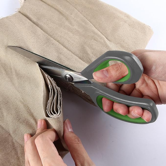 LIVINGO Fabric Scissors 9.5" Professional Sewing Shears All Purpose | Titanium Coated Steel Blade, Precision Cutting Control, Cloth Paper Leather Crafting Supplies