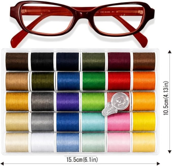 LEONIS Japan 30-Color Handy Polyester Sewing Thread Set, 45m / 50 yds Each [93011]