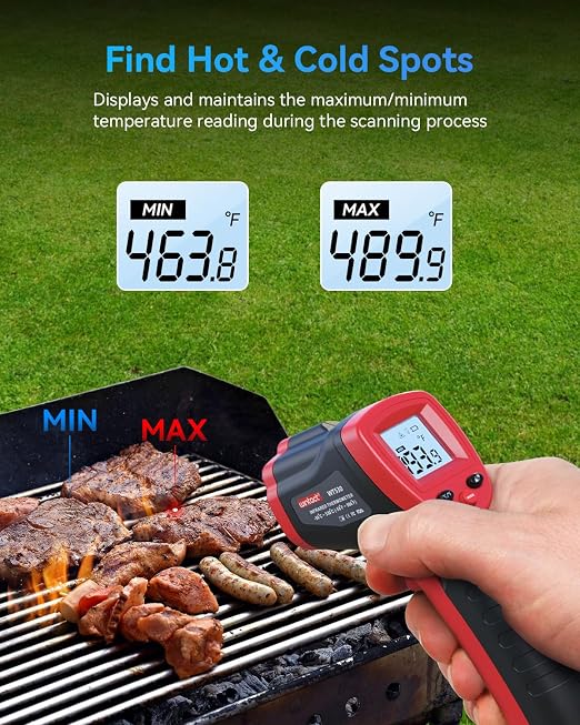 Wintact Infrared Thermometer, Digital Surface Temperature Gun -58℉ to 1094℉ | Laser Temp Gun for Cooking Food, Pizza Oven, Flat Top Grill, Griddle, Soap Making, Reptile