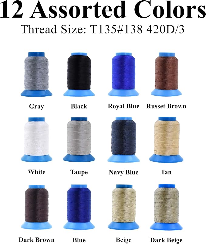 Mandala Crafts Size 138 420D T135 12 Neutral Bonded Nylon Thread, 1440 YDs