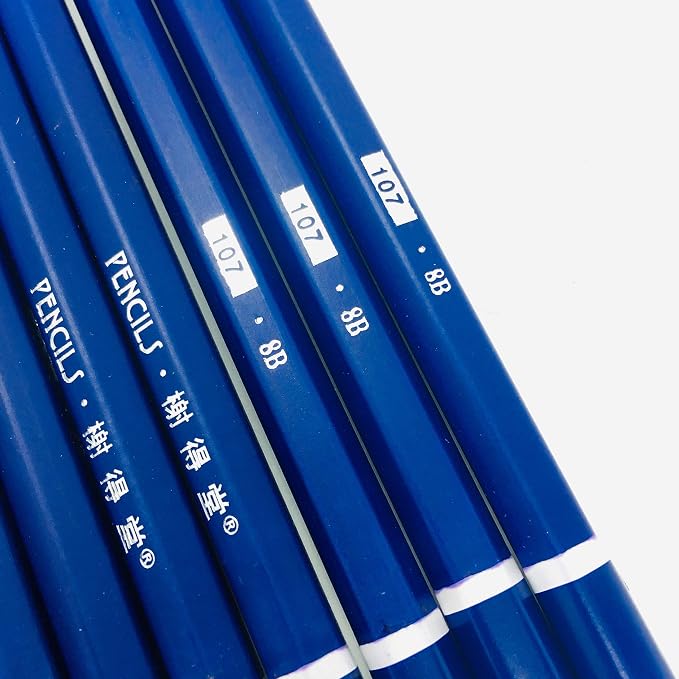 XDT#8B Drawing Pencils 24 Piece Set, Pro Art Graphite Sketching&Shading Supplies, Ideal For Kid Beginner Student Adults Artist
