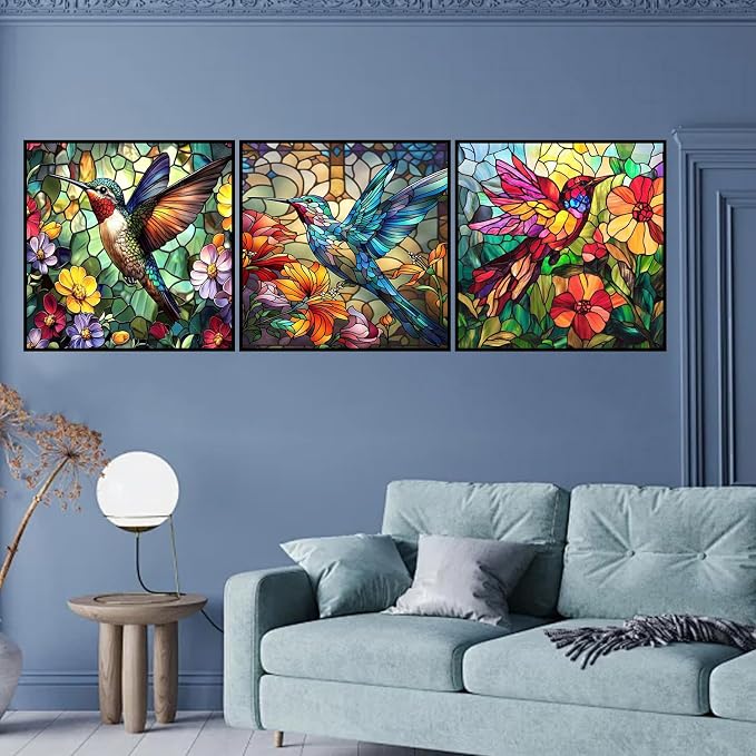 Diamond Art Kits for Adults, 3 Packs Hummingbird Diamond Art Painting Kits