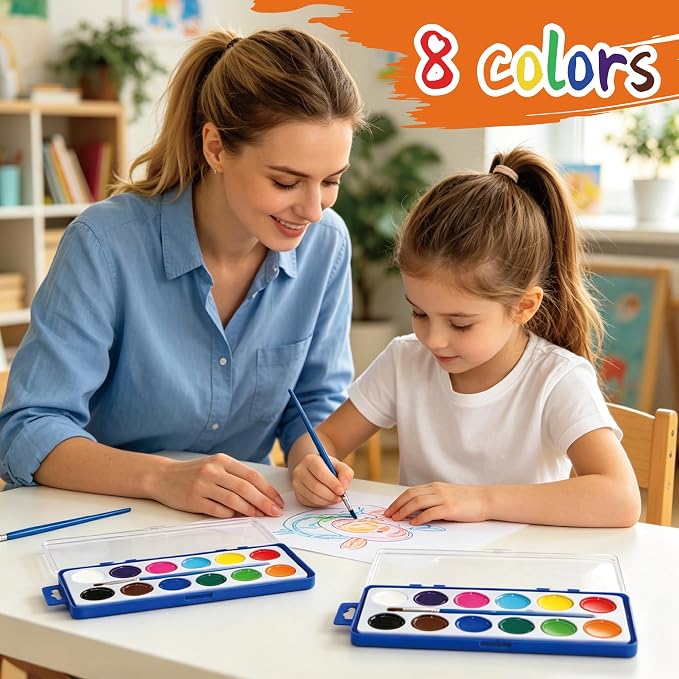 30 Pack Watercolor Paint Set Bulk – 12 Colors Washable Watercolor Paints with Brushes for Kids & Adults | Watercolor, Watercolor Paint, Water Color Paint Sets for Kids, Watercolors, Water Paint Set, Acuarelas, Kid Watercolor Paint Set, Watercolor Sets ...