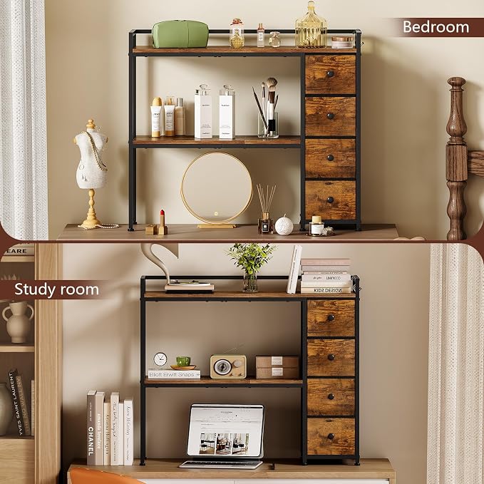 VENNQD Desktop Shelf Stand Compatible with Cricut Maker and Cricut Explore Air Series Stand Legs, Craft Desk Accessories and Space Organizer (Rustic Brown)