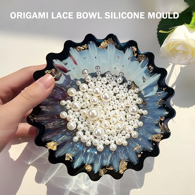 Resin Molds for Bowl, Silicone Flower Tray Mold | 5.24 x 1.65 in Epoxy Resin Molds for jewelry, trinkets and candles; flexible silicone releases cleanly and can be reused