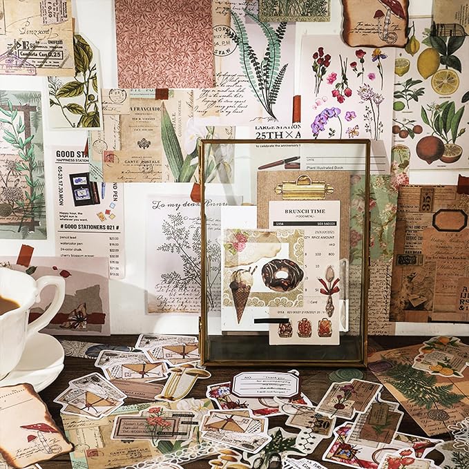 260 PCS Vintage Scrapbooking Supplies Kit for Beginners (Academy)